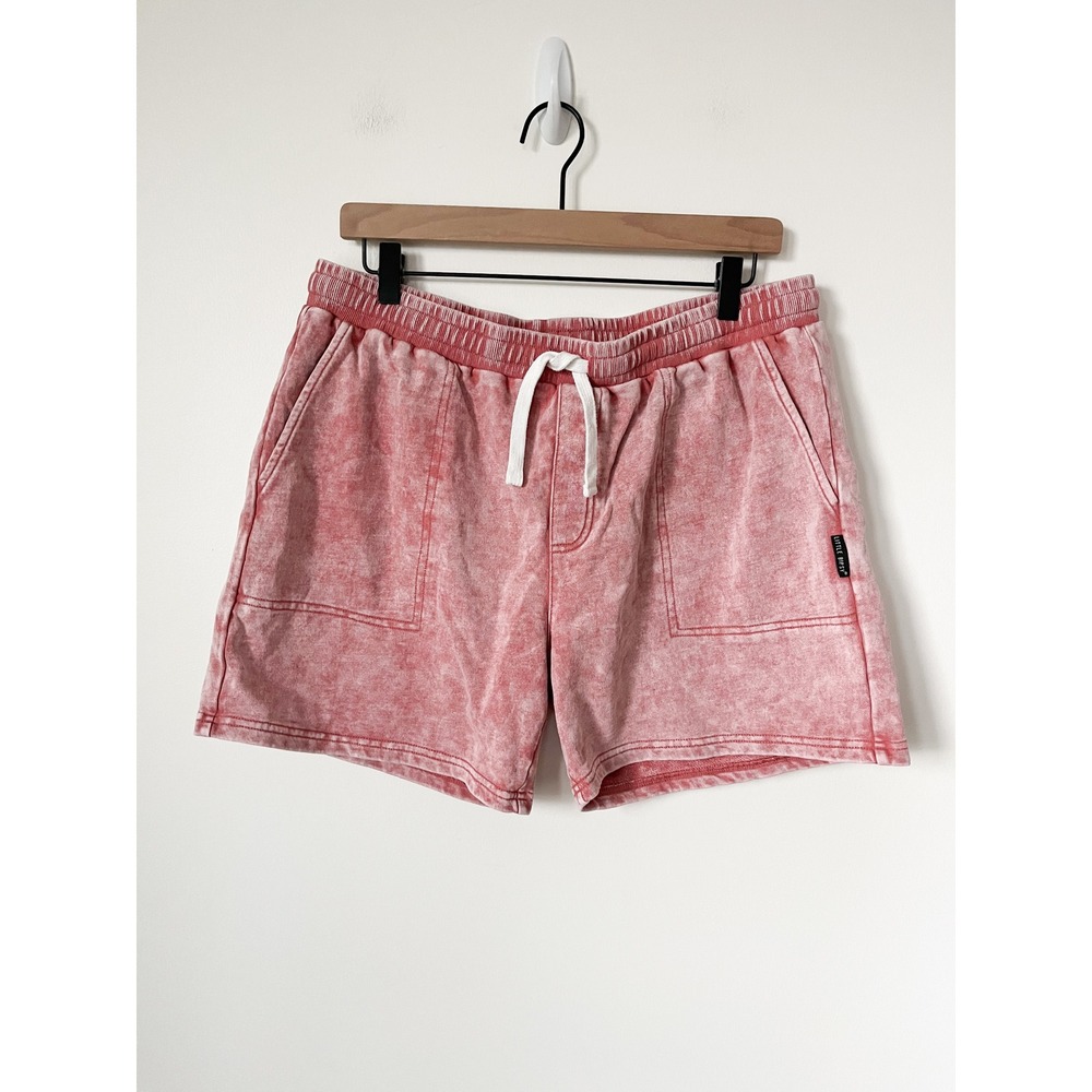 Little Bipsy Mens Acid Wash Sweat Shorts Red XXL Athleisure Beach Lounge